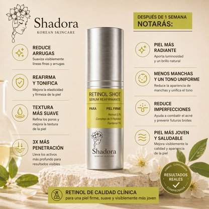 Shadora Retinol Shot™ – Sérum Reafirmante Intensivo